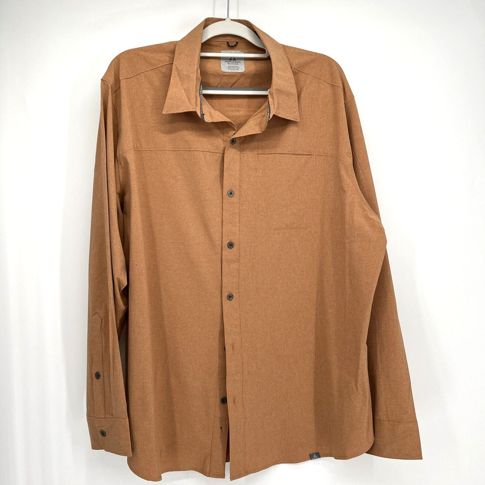 Ascend Shirt Mens XL Gold‎ Bass Pro Fishing Long Sleeve Button Down Shirt Orange